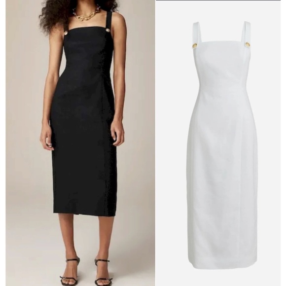 Like New Woman’s White J.crew Colleen Stretch linen-blend sheath dress SZ 22 - Picture 1 of 8